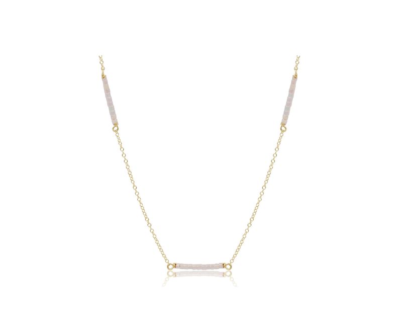 E Newton 15" Choker Simplicity Chain Hope Bless- Silk White