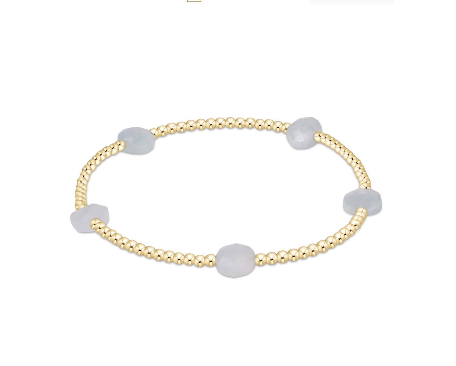 E Newton Admire Small Gem 2mm Gold Bracelet- Aquamarine
