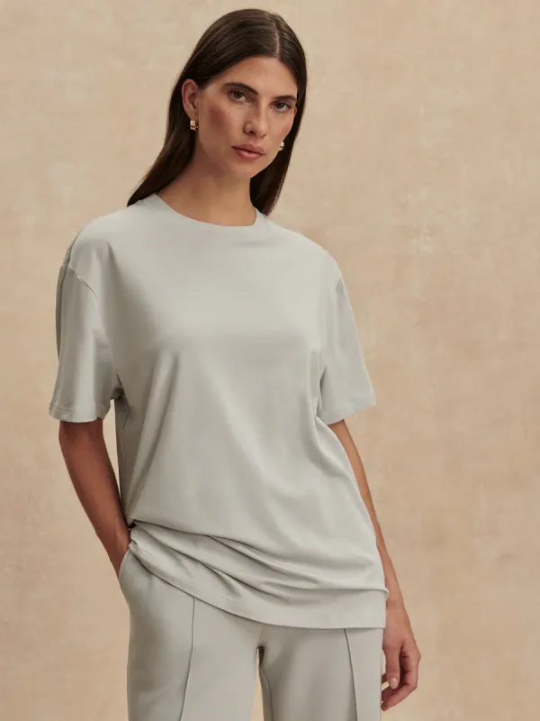 Leighton Boyfriend Tee-Blue Clay