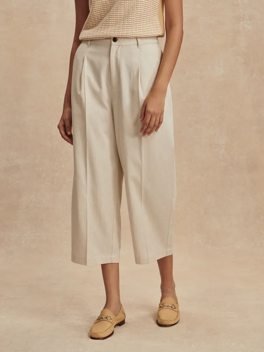 Ellison Crop Wide Leg 24-Birch Marl