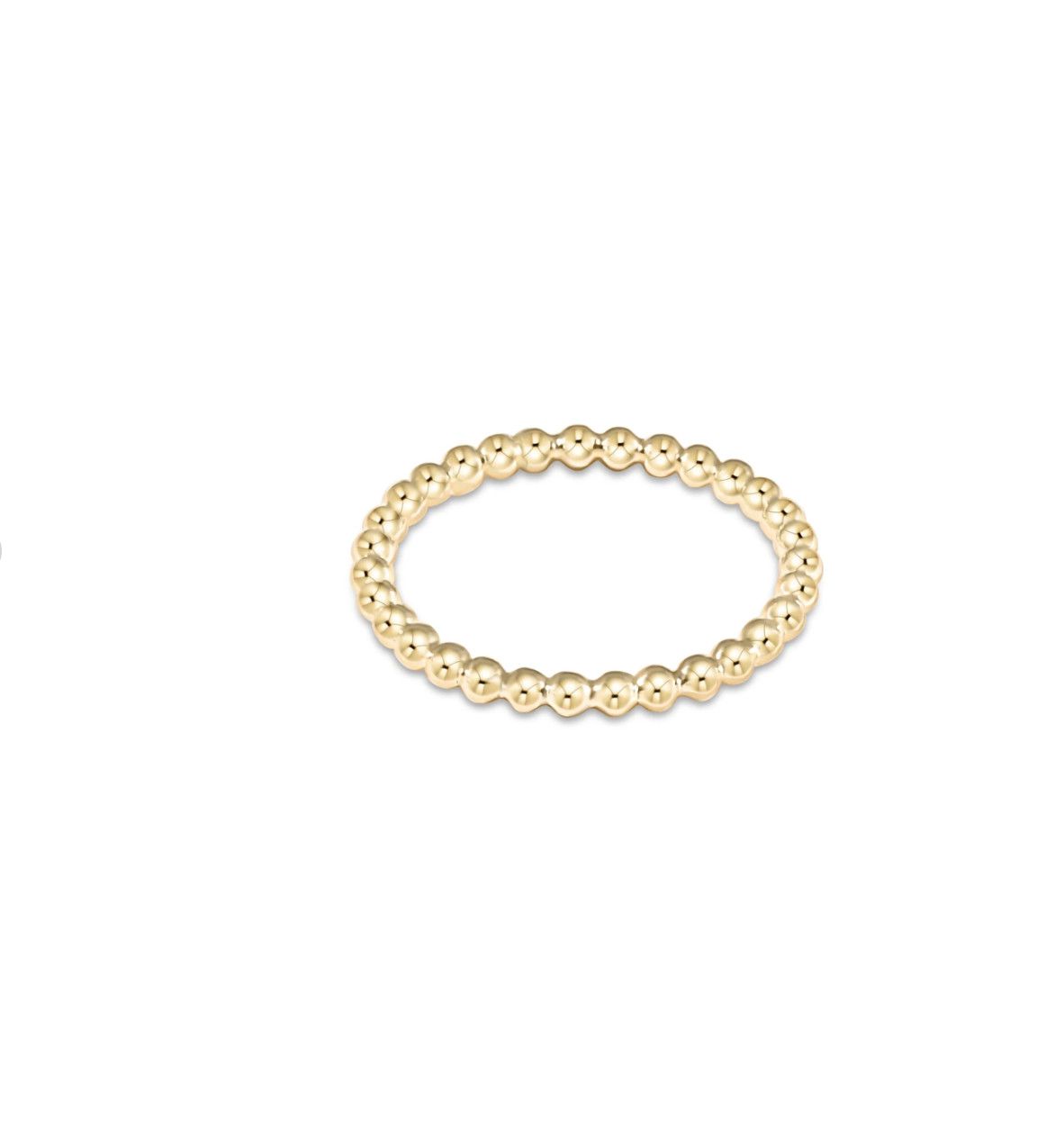E Newton Classic Gold 2.5mm Beaded Disc Ring- Size 8