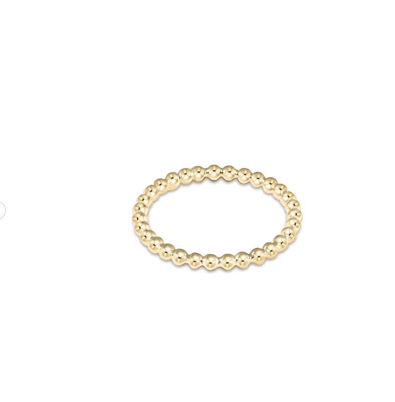 E Newton Classic Gold 1.5mm Bead Ring- Size 6