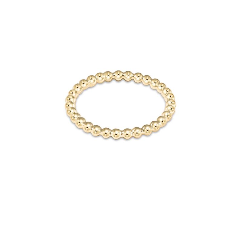 E Newton Classic Gold 1.5mm Bead Ring- Size 8