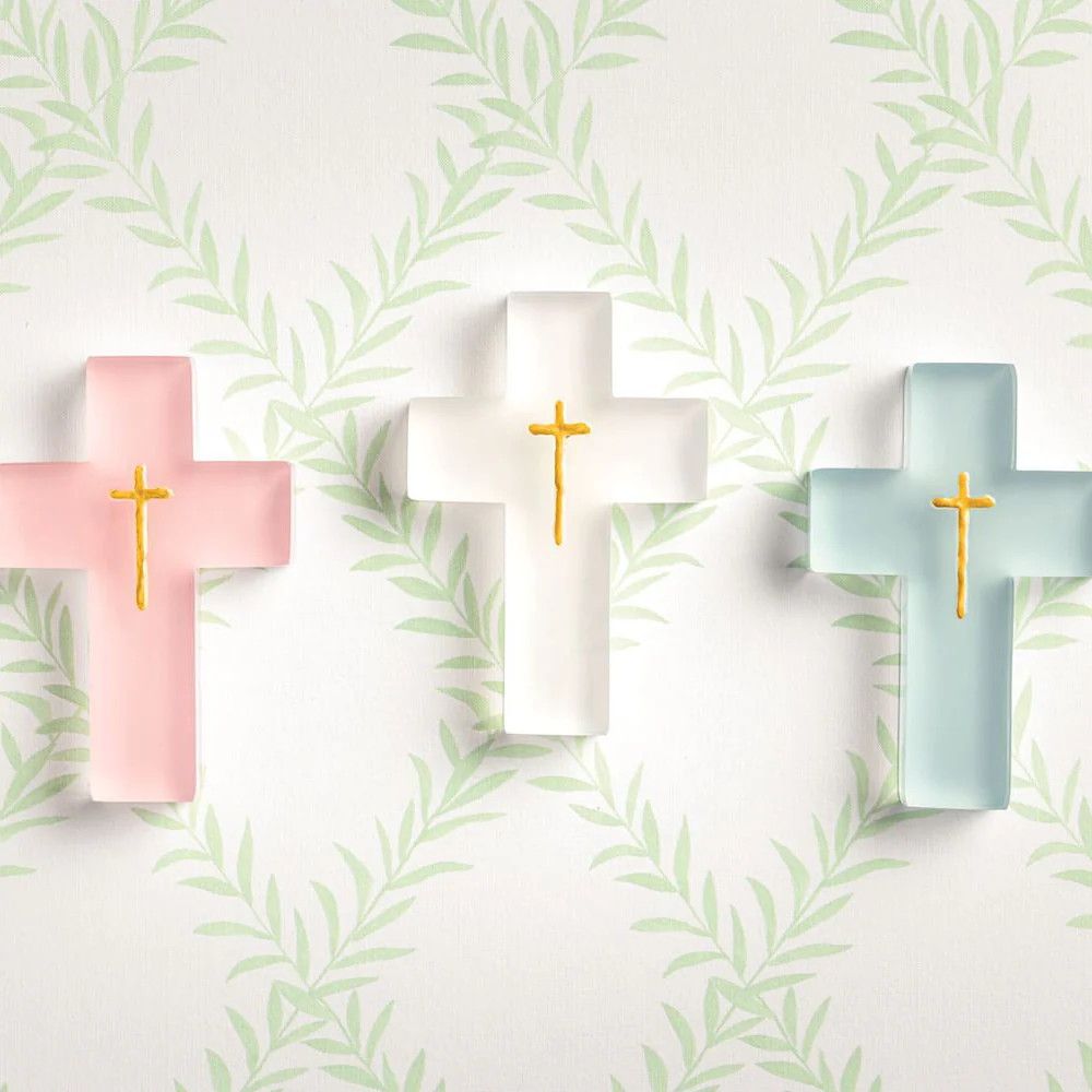 Painted Resin Cross - Blue