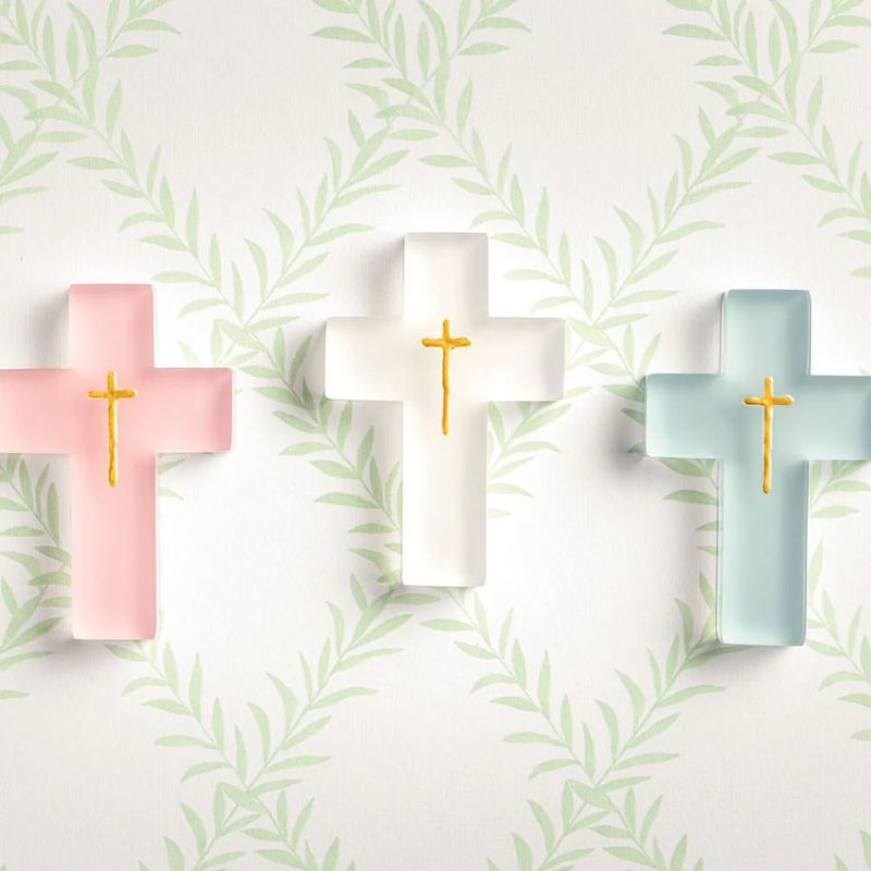 Painted Resin Cross - Blue