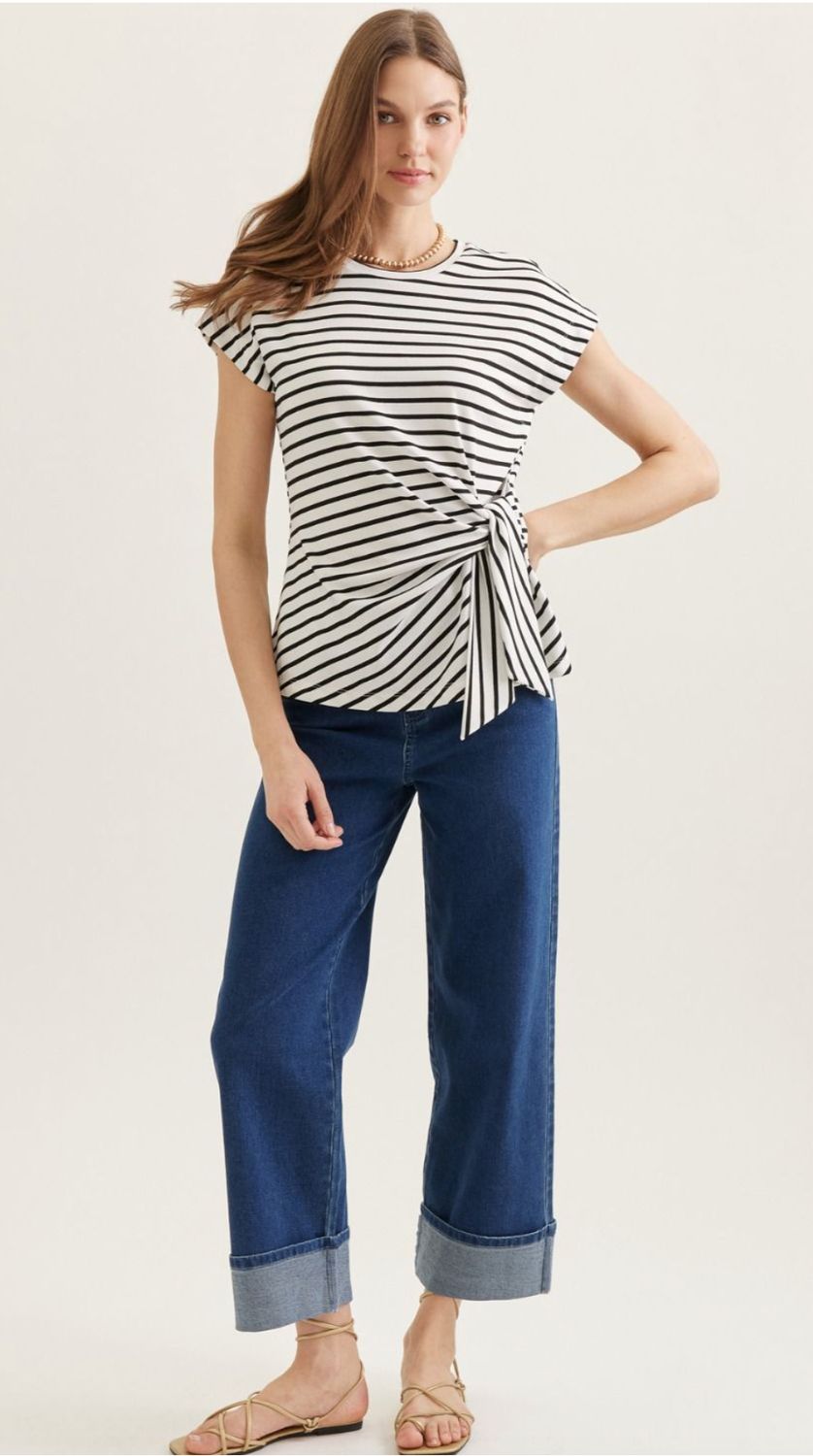 Black &amp; White Striped Top