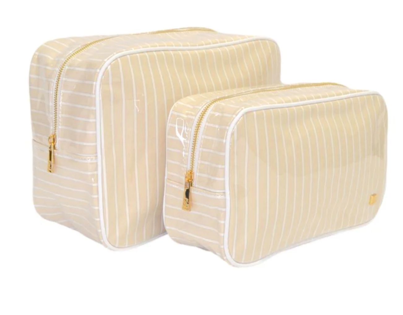 Luxe Gloss Overlay Coastal Bag Set- Sand Stripe