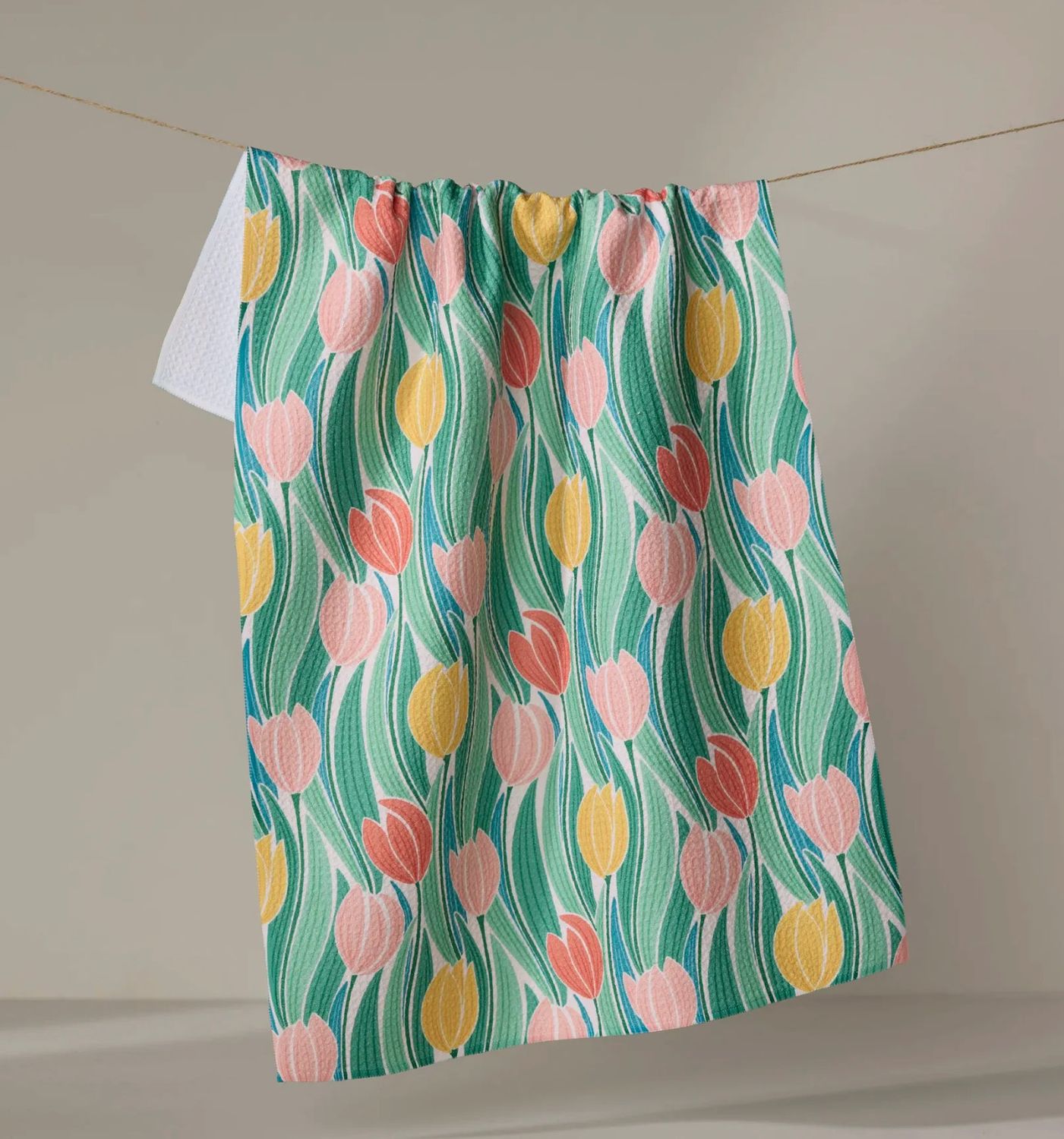 Tranquil Tulips Tea Towel