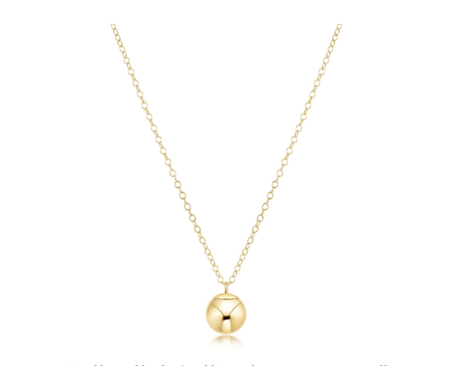 EN 16" Necklace Gold Classic 8mm Charm