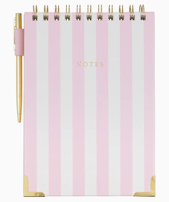 Pink Stripe Notepad/Pen