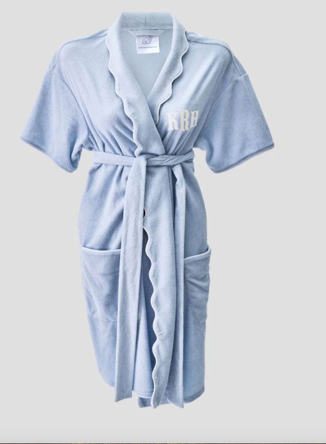 Short Scalloped Robe - Robin's Egg
