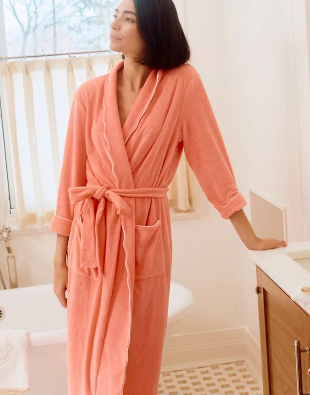 Long Scallop Robe Small - Tulip