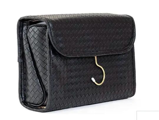 LUXE Hanging Toiletry Case - Woven Jet