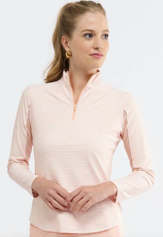 Ava Quarter Zip-Melon Stripe