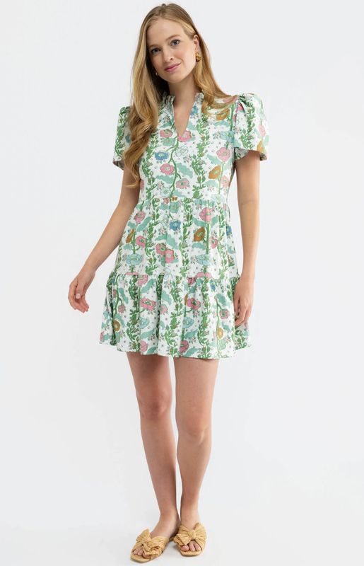 Navy Dress- Handerkerchief Bloom 