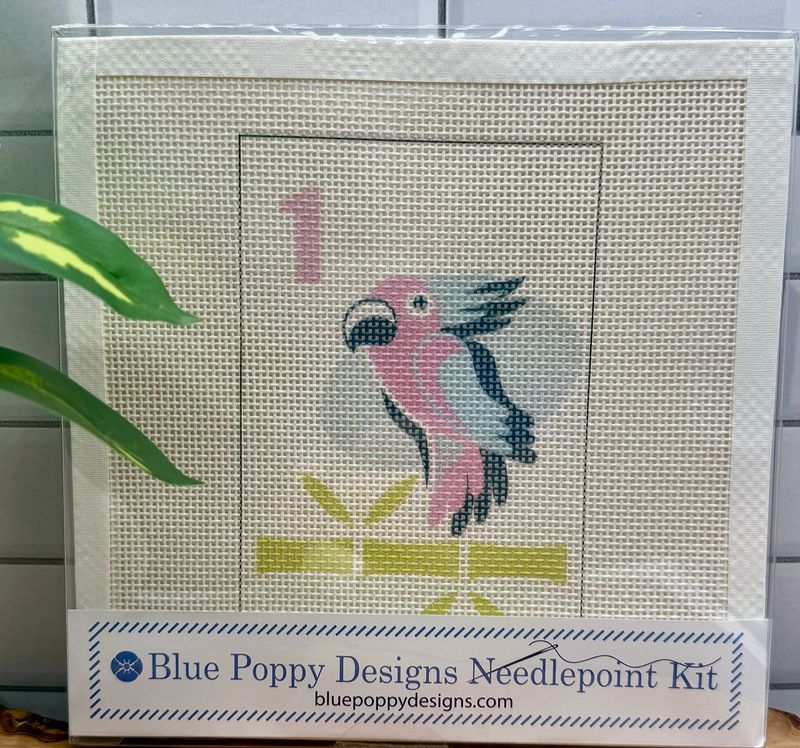 Mahj on Bird Bamboo Needlepoint Kit Parrot