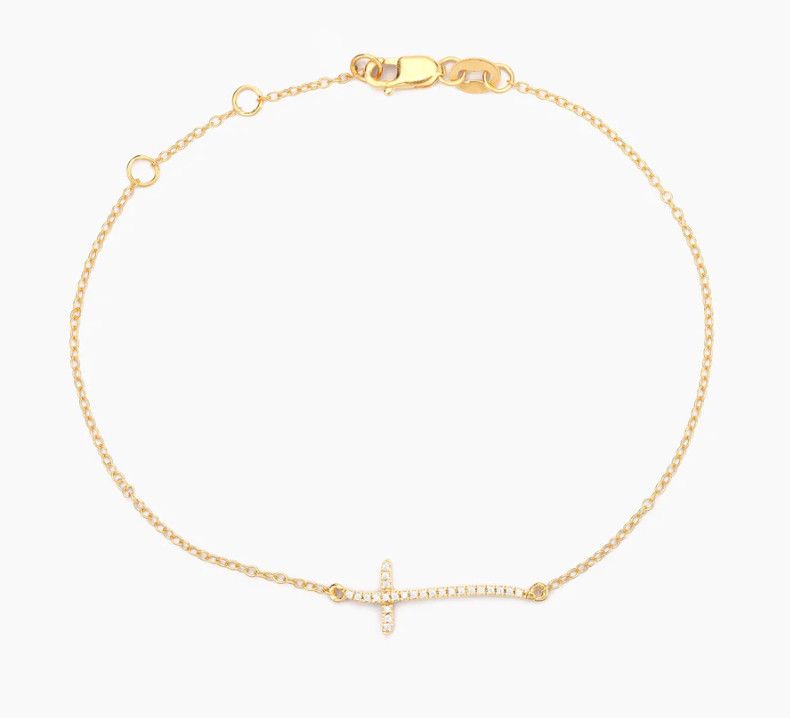 Gold Criss Cross Chain Bracelet