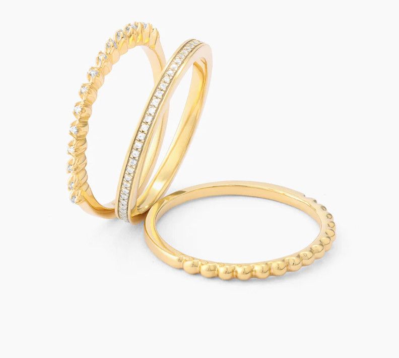 Size 8.5 Diamonds and Bubbles of Gold Ring
