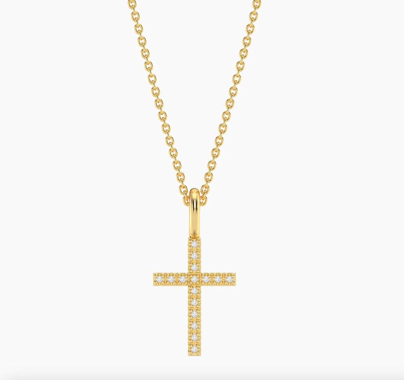 Hello Ella Believe Cross Pendant Necklace