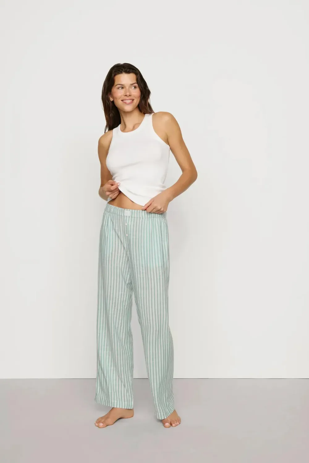 Nautico Boxer Pant- Seagrass Stripe