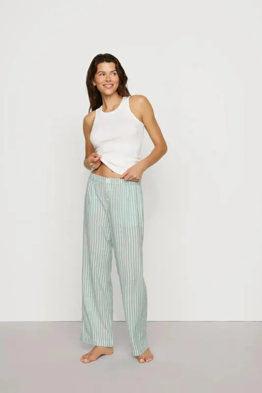 Nautico Boxer Pant- Seagrass Stripe