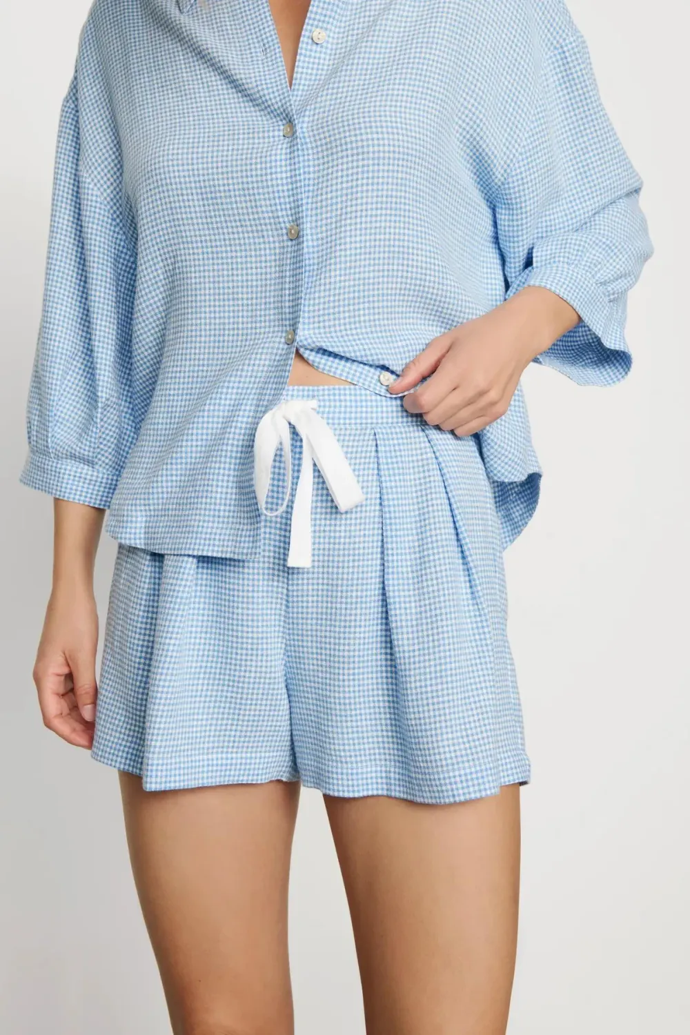 Linen Blend Gingham Short