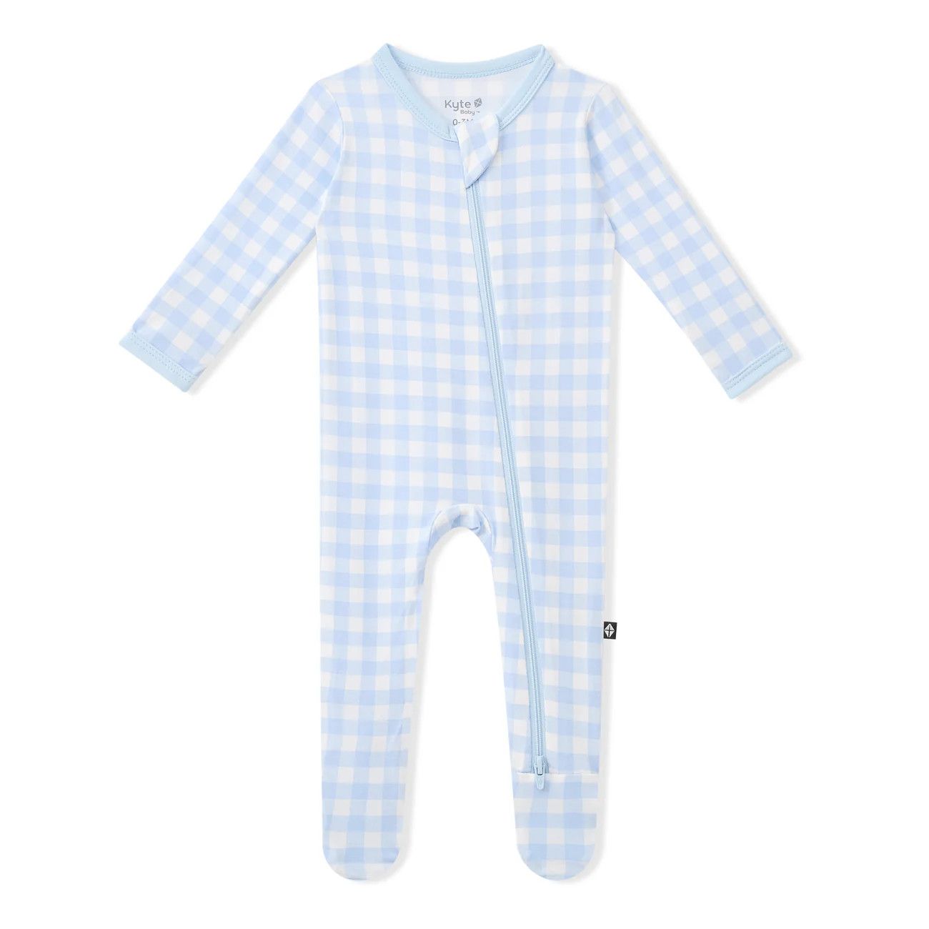 Kyte Zippered Footie- Gingham Breeze
