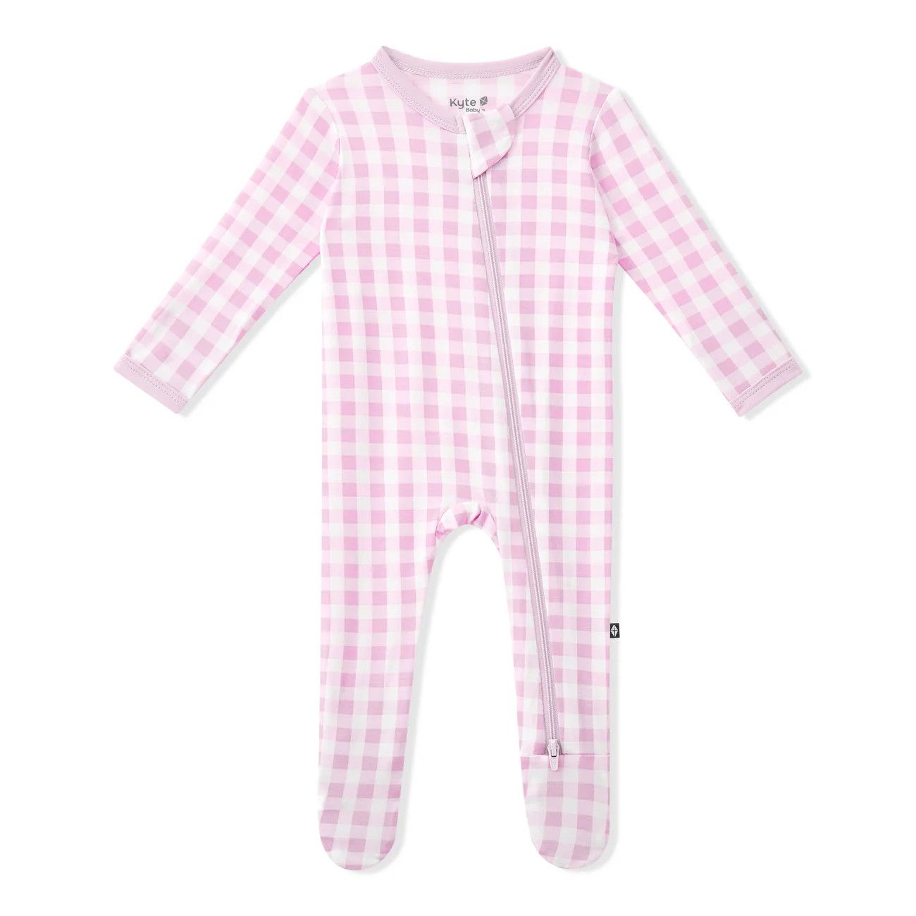 Kyte Zippered Footie- Gingham Thistle