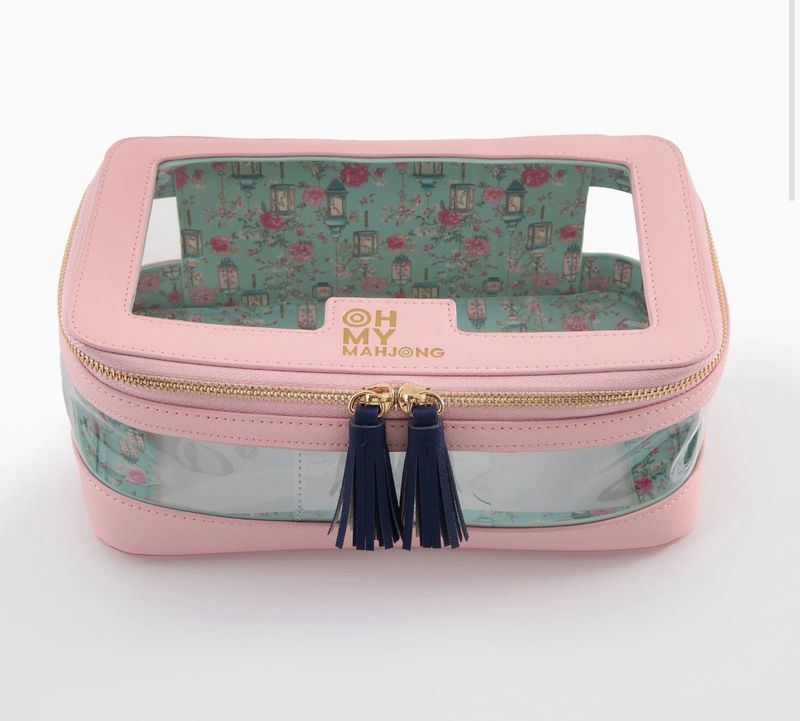 Light Pink Tile Storage Mahjong Bag