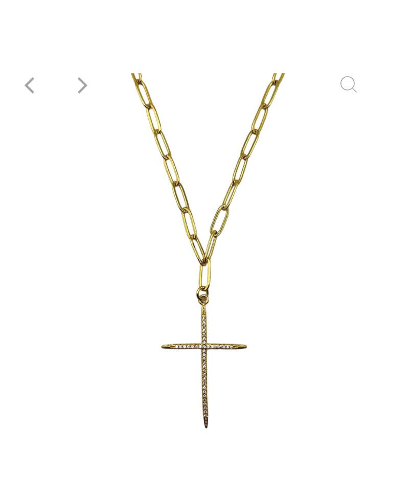 Lexi Pave Cross Necklace