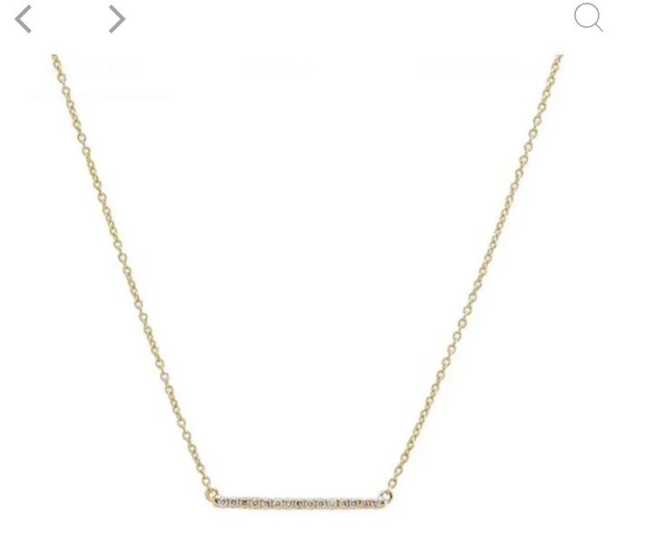 Micro Pave Bar Necklace- Clear