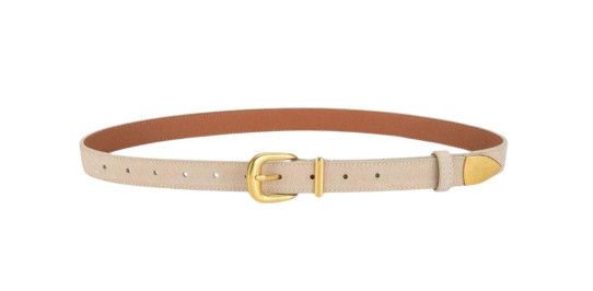 Sleek Sueded Belt- Ivory