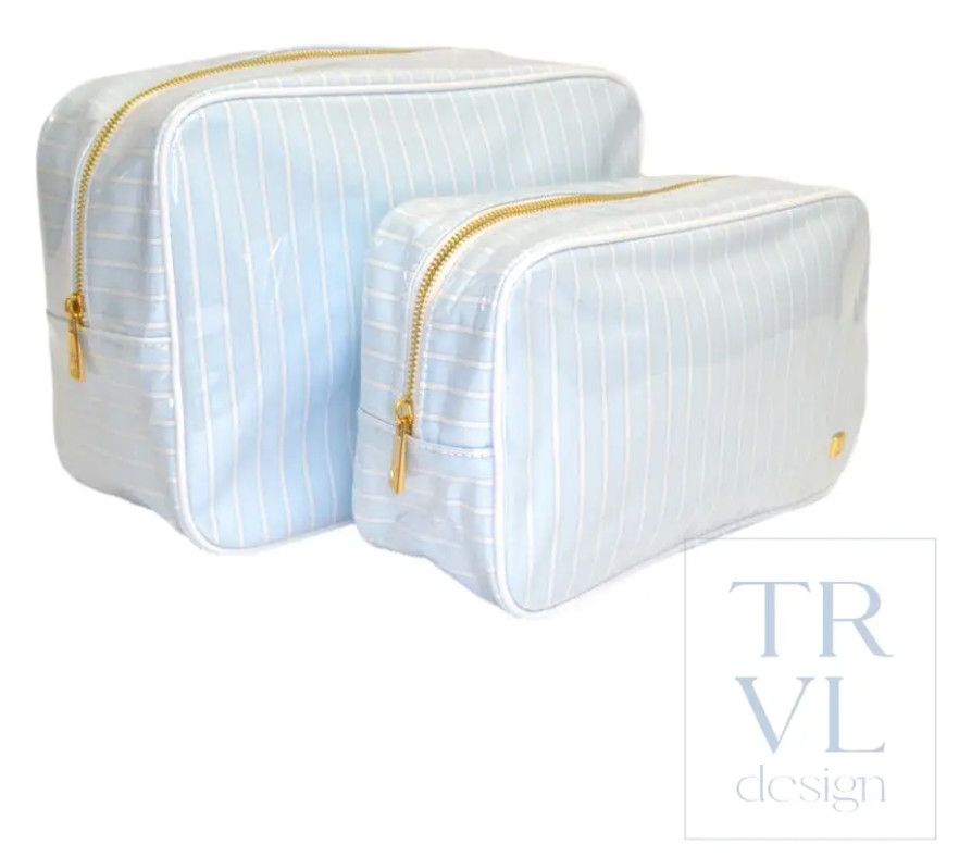 Luxe Gloss Overlay Coastal Bag Set- Sky Stripe