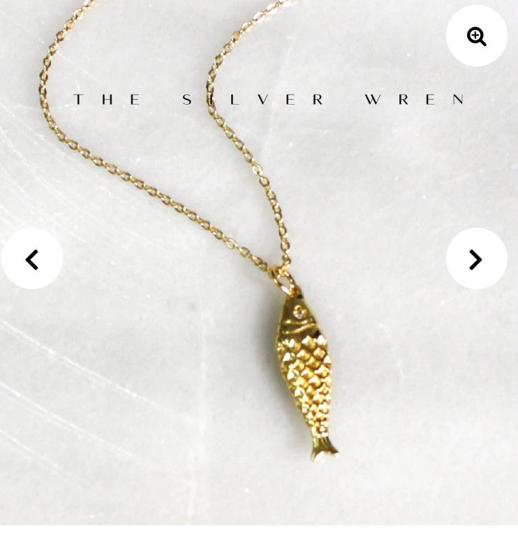 Gold Fish Pendant Necklace -Alma 18"