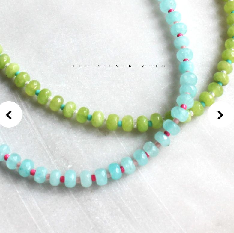 Islands Stone Candy Beaded NecklaceTrendy Colorful Beads Aqua