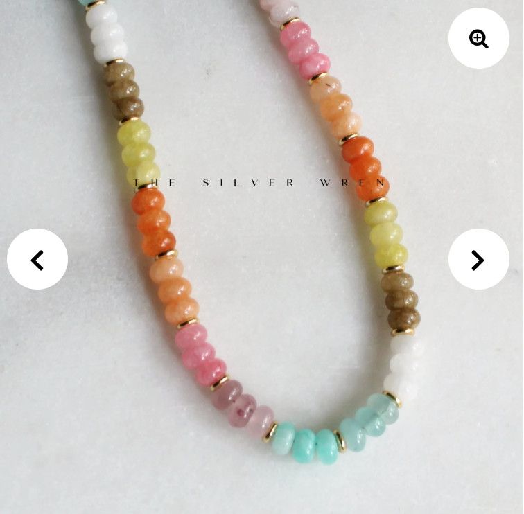 Stone Candy Necklace, Trendy Fashion Summer Jewelry-16"