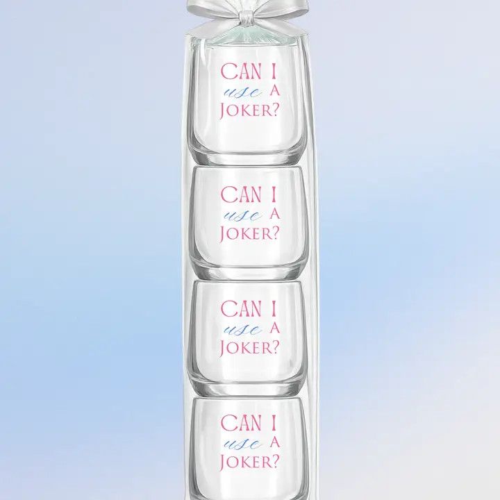 Stemless 4ct Plastic Wine Glass "Can I Use A Joker"