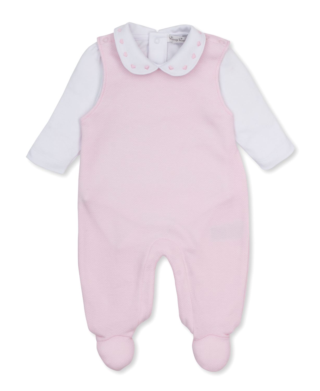 Baby Blessings - Jacquard Overall Pink/White