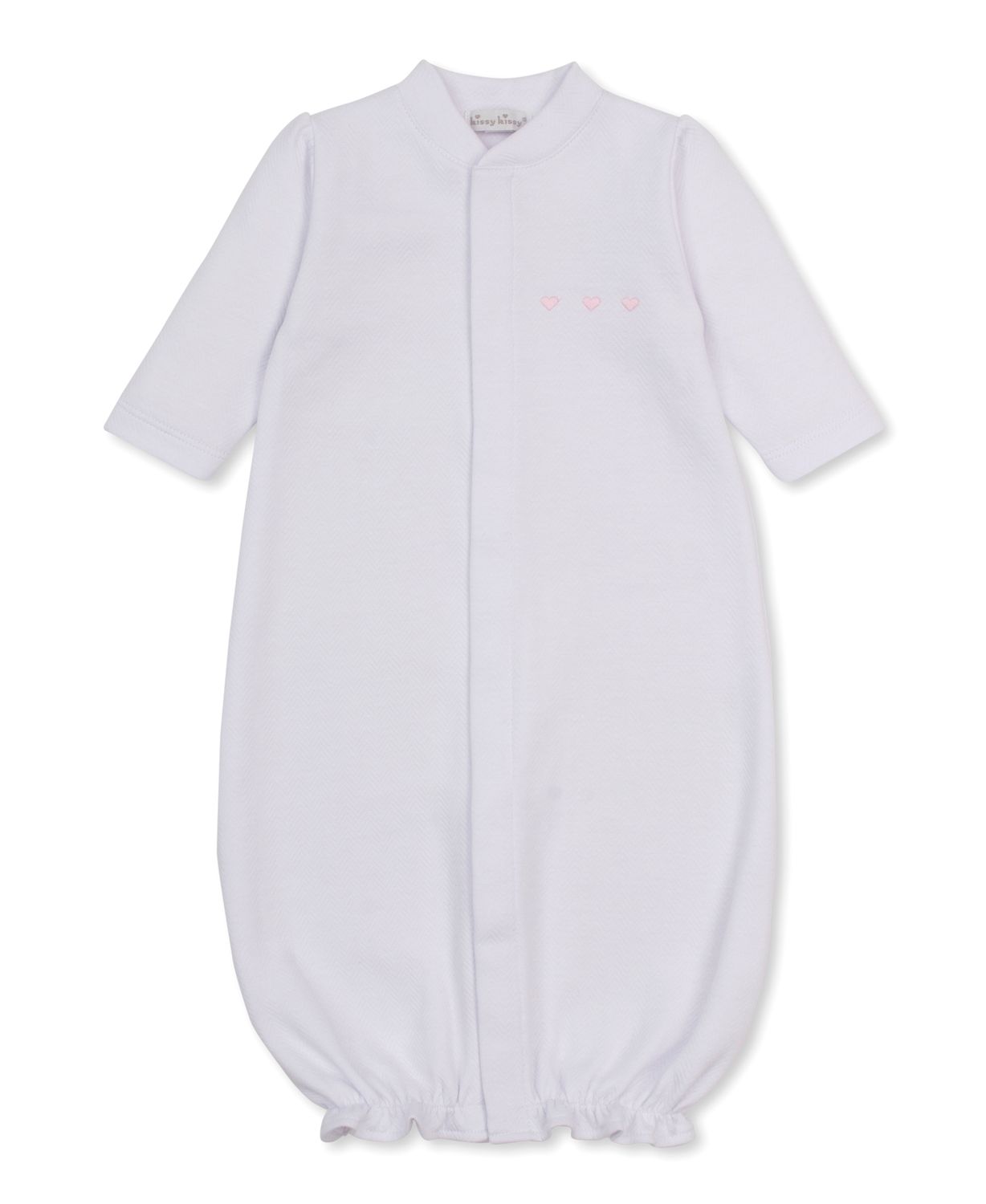 Baby Blessings Jacquard Conv Gown - White/Pink