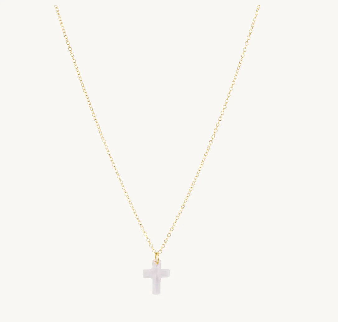 16" Necklace Gold - Blessed Crystal Charm