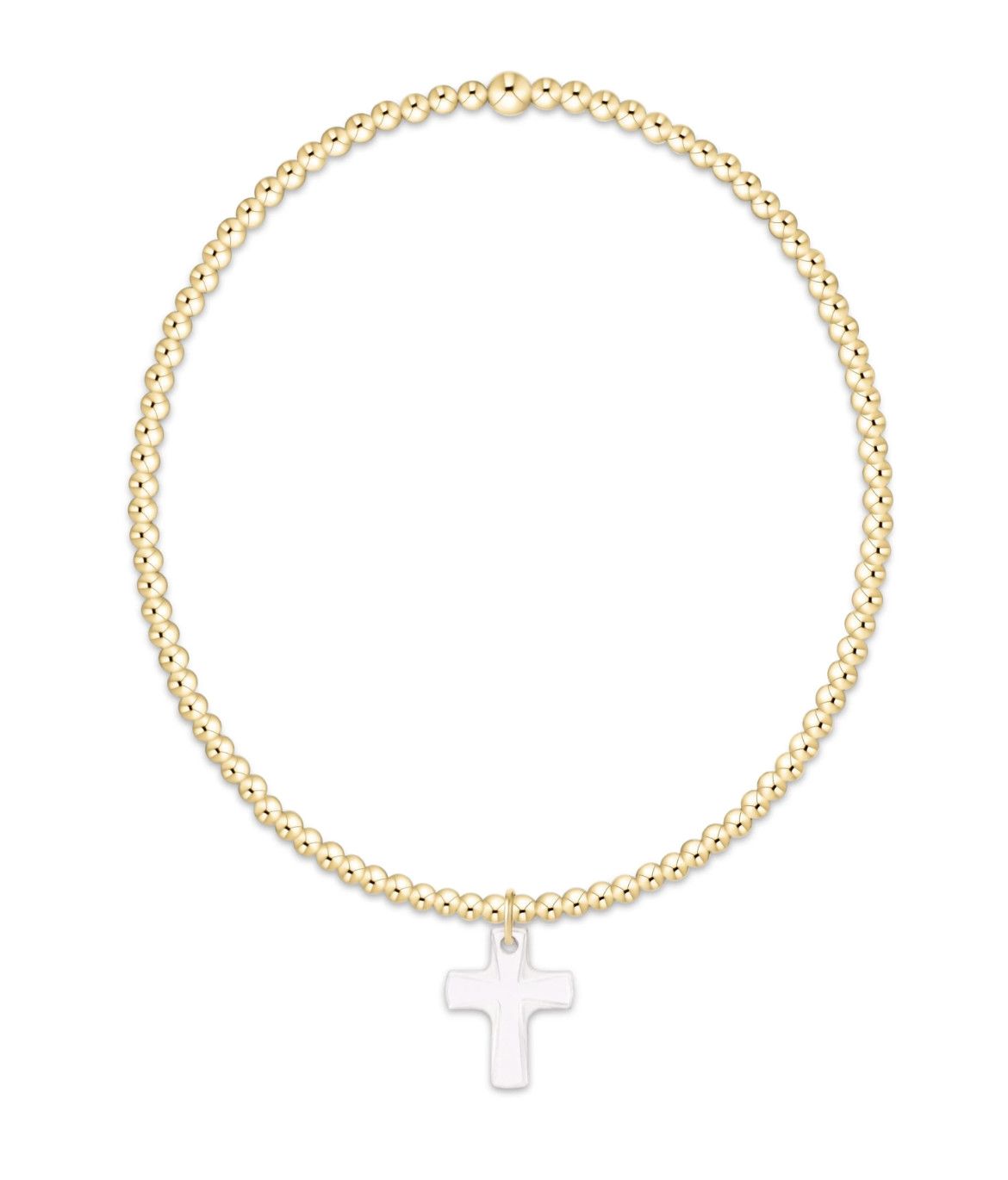 Classic Gold 2mm Bracelet - Blessed Crystal Charm