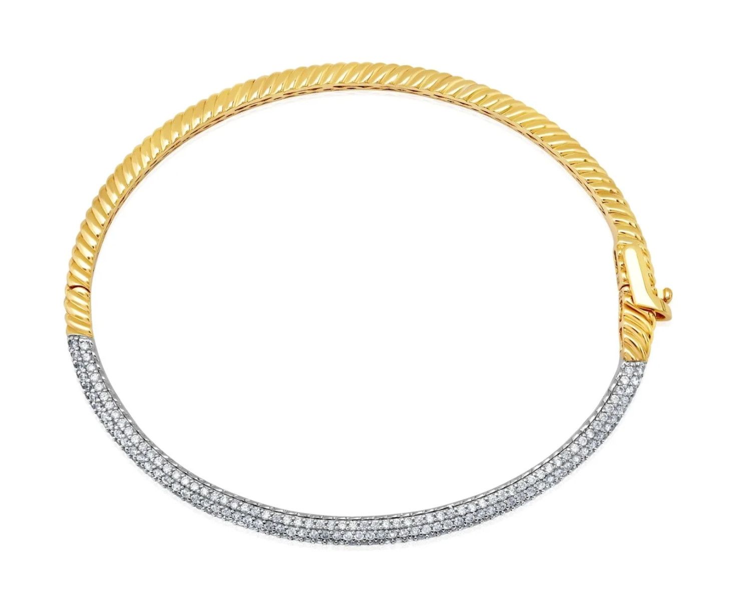 Two Tone Reversible Bracelet - Platinum and Gold Finish