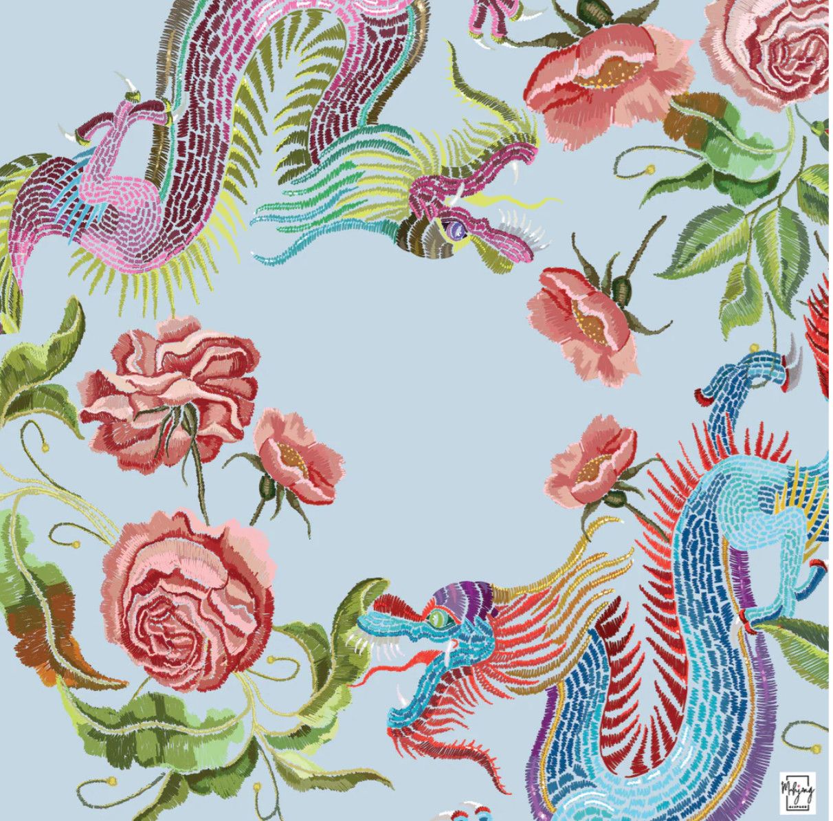 Year of the Dragon Mat- Periwinkle