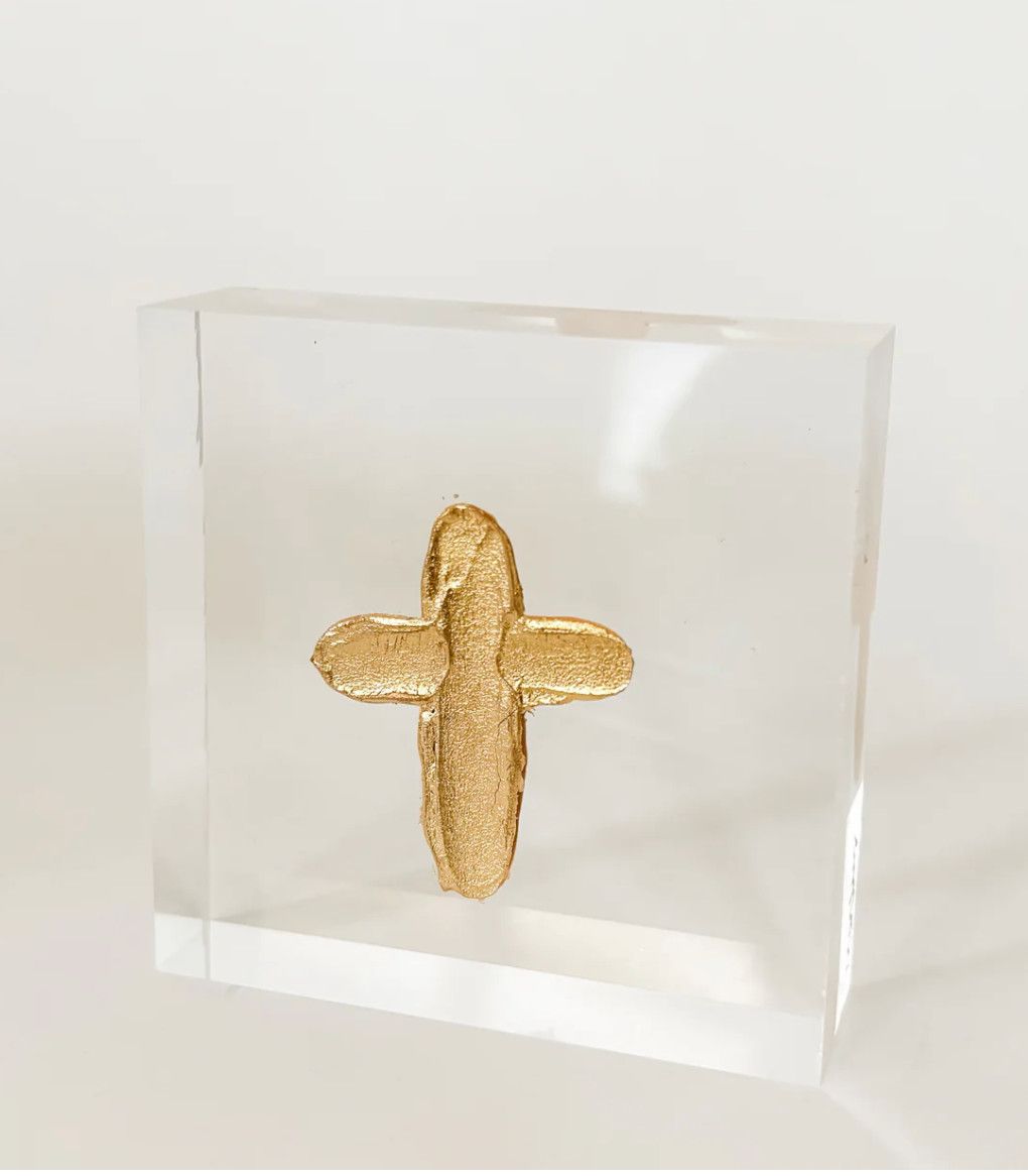 Single Gold Acrylic Cross 3 x 3