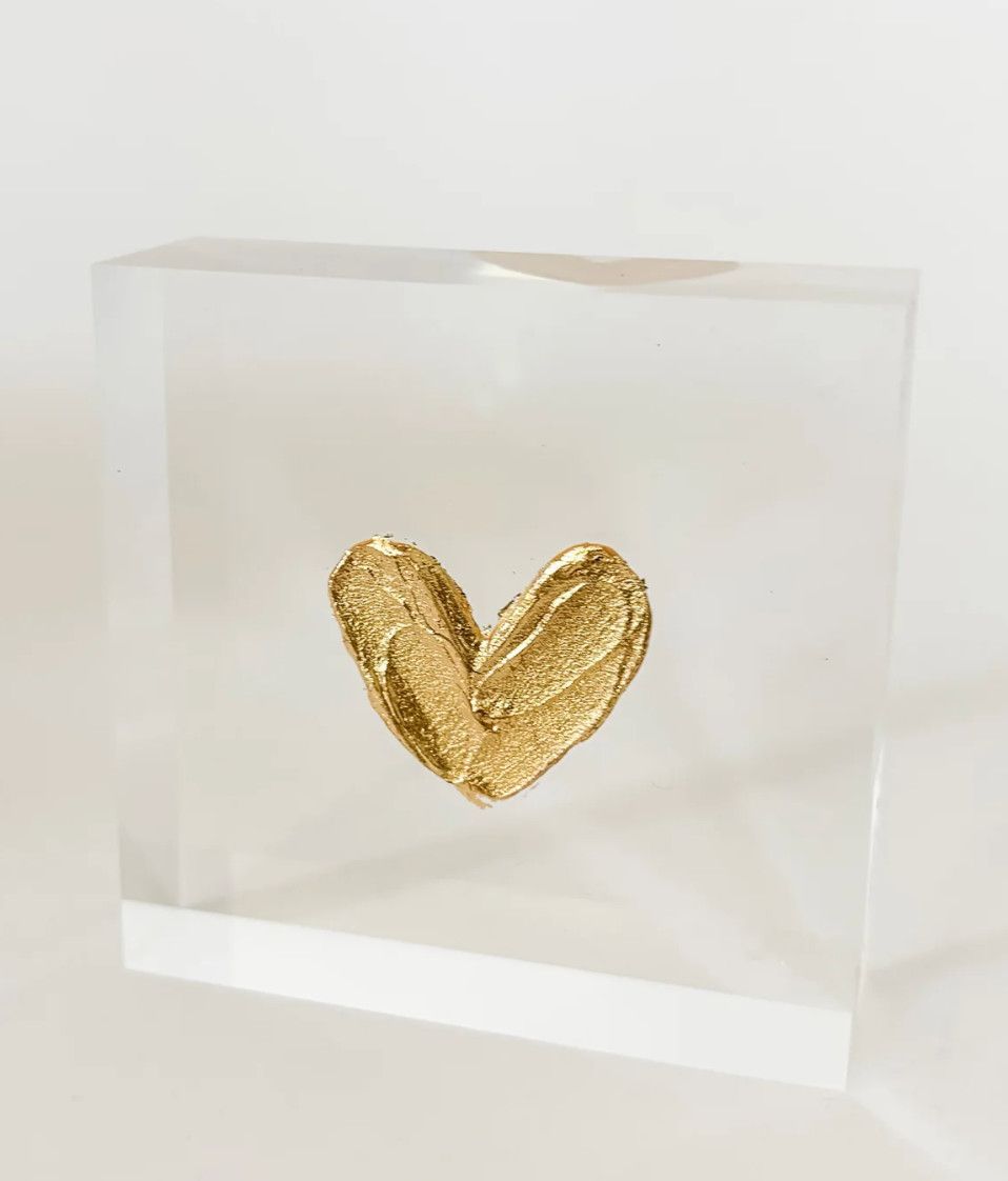 Single Gold Acrylic Heart 3 x 3