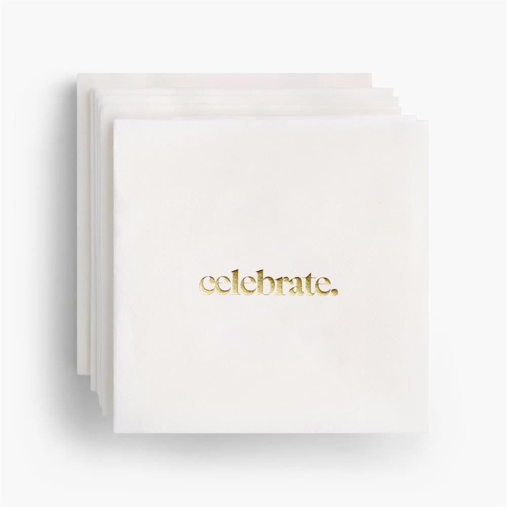 20 ct. Celebrate Gold Foil Cocktail Napkins