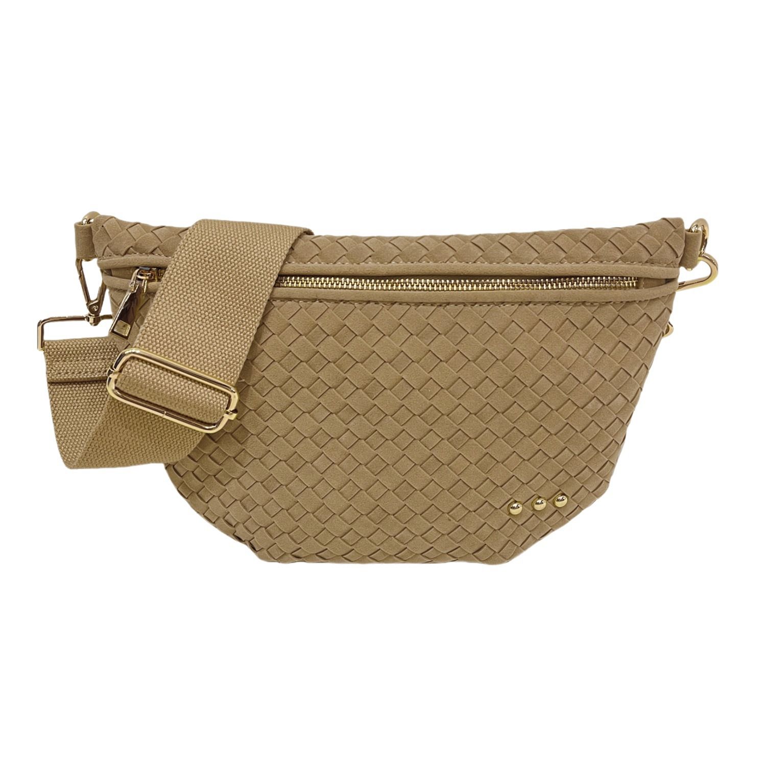 Taupe Suede Westlyn Woven Bum Bag