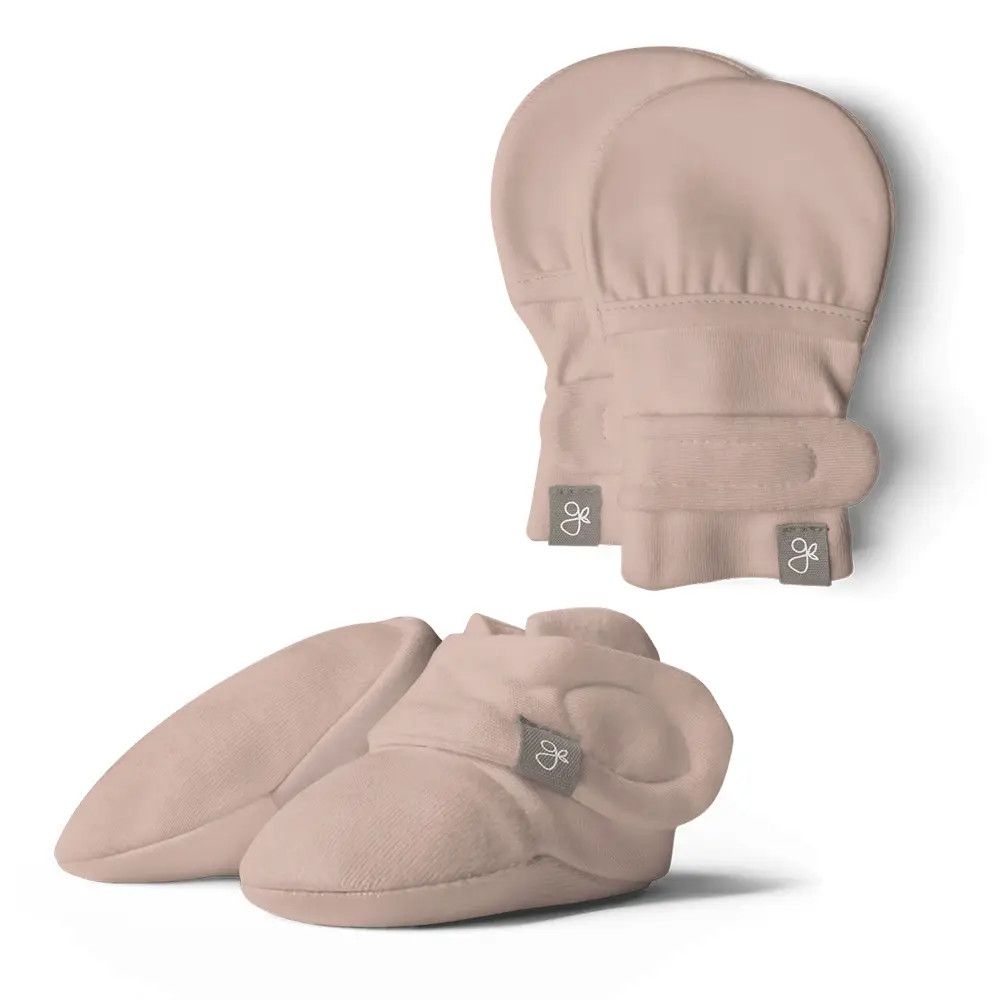 Stay On Baby Mitts &amp; Boots Set - Rose (0-3M)