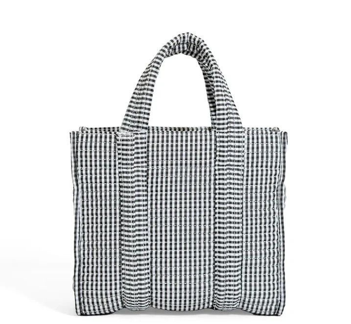 TRVL Quilted Mini Go Go Tote Bag - Pimlico Stripe Black