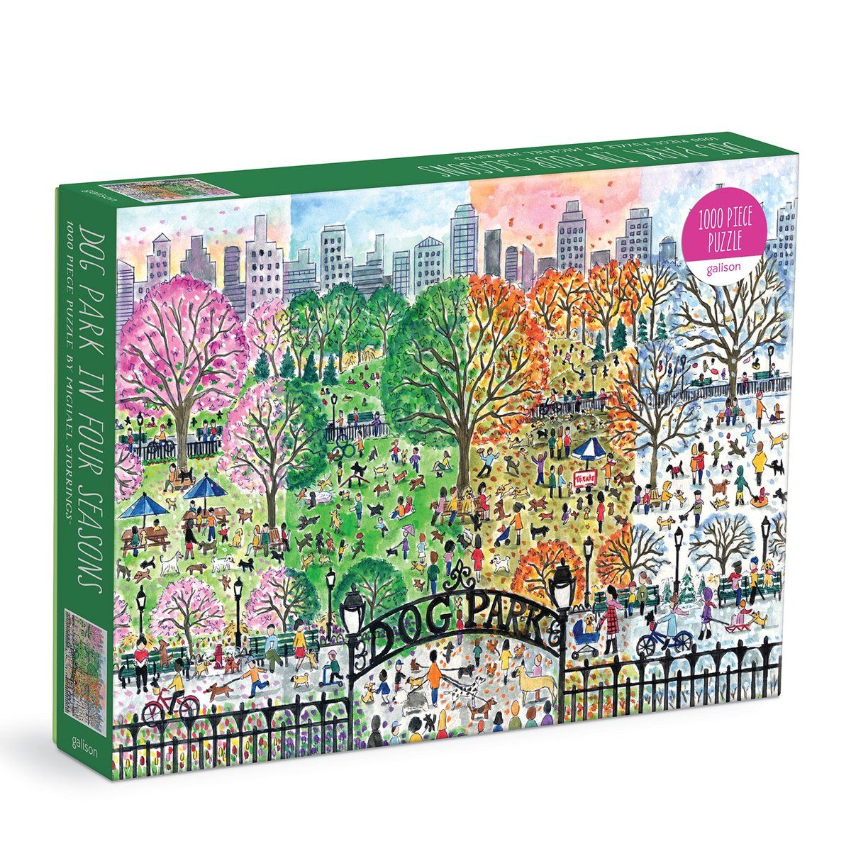 Michael Storrings Dog Park 4 Seasons 1000 Piece Puzzle